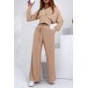 imagePRETTYGARDEN Womens 2024 Fall Track Suits 3 Piece Outfits Matching Sets Ribbed Knit Cardigan Cropped Tank Tops Wide Leg Pants