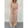 imagePRETTYGARDEN Womens 2024 Fall Track Suits 3 Piece Outfits Matching Sets Ribbed Knit Cardigan Cropped Tank Tops Wide Leg Pants