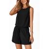 imagePRETTYGARDEN Womens 2024 Summer 2 Piece Outfits Casual Button Back Crop Tank Tops and High Waist Shorts Set BlackLarge