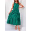 imagePRETTYGARDEN Womens 2024 Summer Casual Midi Dress Sleeveless Long Flowy Tiered Cute Vacation Beach Sundresses with Pockets Brilliant GreenMedium