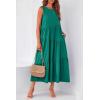 imagePRETTYGARDEN Womens 2024 Summer Casual Midi Dress Sleeveless Long Flowy Tiered Cute Vacation Beach Sundresses with Pockets Brilliant GreenMedium