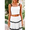 imagePRETTYGARDEN Womens 2024 Summer Two Piece Vacation Beach Outfits Dressy Sleeveless Cropped Tank Tops And Long Maxi Skirt Sets WhiteMedium