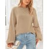 imagePRETTYGARDEN Womens 2024 Winter Chunky Knit Sweater Casual Long Lantern Sleeve Crewneck Pullover Jumper Tops