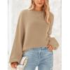 imagePRETTYGARDEN Womens 2024 Winter Chunky Knit Sweater Casual Long Lantern Sleeve Crewneck Pullover Jumper Tops