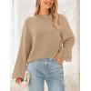 imagePRETTYGARDEN Womens 2024 Winter Chunky Knit Sweater Casual Long Lantern Sleeve Crewneck Pullover Jumper Tops