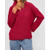 imagePRETTYGARDEN Womens 2024 Winter Pullover Sweaters Long Sleeve 14 Zip Lapel Chunky Knit Blouse Tops
