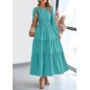 imagePRETTYGARDEN Womens 2026 Elegant Maxi Dresses Long Sleeve V Neck Flowy Pockets Casual Modest Dress Fall Fashion ClothesAqua Green