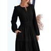 imagePRETTYGARDEN Womens 2026 Elegant Maxi Dresses Long Sleeve V Neck Flowy Pockets Casual Modest Dress Fall Fashion ClothesBlack