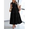 imagePRETTYGARDEN Womens 2026 Elegant Maxi Dresses Long Sleeve V Neck Flowy Pockets Casual Modest Dress Fall Fashion ClothesBlack
