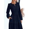 imagePRETTYGARDEN Womens 2026 Elegant Maxi Dresses Long Sleeve V Neck Flowy Pockets Casual Modest Dress Fall Fashion ClothesDark Blue