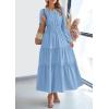 imagePRETTYGARDEN Womens 2026 Elegant Maxi Dresses Long Sleeve V Neck Flowy Pockets Casual Modest Dress Fall Fashion ClothesLight Blue