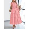 imagePRETTYGARDEN Womens 2026 Elegant Maxi Dresses Long Sleeve V Neck Flowy Pockets Casual Modest Dress Fall Fashion ClothesPink