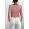 imagePRETTYGARDEN Womens 2026 Fall Long Sleeve Henley T Shirts Button Ribbed Knit Slim Fit Basic Tops Blouse Casual OutfitsDusty Pink