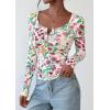 imagePRETTYGARDEN Womens 2026 Fall Long Sleeve Henley T Shirts Button Ribbed Knit Slim Fit Basic Tops Blouse Casual OutfitsFloral Apricot Multicolored