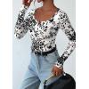 imagePRETTYGARDEN Womens 2026 Fall Long Sleeve Henley T Shirts Button Ribbed Knit Slim Fit Basic Tops Blouse Casual OutfitsFloral Black