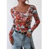 imagePRETTYGARDEN Womens 2026 Fall Long Sleeve Henley T Shirts Button Ribbed Knit Slim Fit Basic Tops Blouse Casual OutfitsFloral Black Multicolored