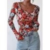 imagePRETTYGARDEN Womens 2026 Fall Long Sleeve Henley T Shirts Button Ribbed Knit Slim Fit Basic Tops Blouse Casual OutfitsFloral Black Multicolored