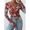 imagePRETTYGARDEN Womens 2026 Fall Long Sleeve Henley T Shirts Button Ribbed Knit Slim Fit Basic Tops Blouse Casual OutfitsFloral Black Multicolored