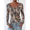 imagePRETTYGARDEN Womens 2026 Fall Long Sleeve Henley T Shirts Button Ribbed Knit Slim Fit Basic Tops Blouse Casual OutfitsFloral Khaki