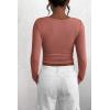 imagePRETTYGARDEN Womens 2026 Fall Long Sleeve Henley T Shirts Button Ribbed Knit Slim Fit Basic Tops Blouse Casual OutfitsHeather Pink