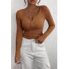imagePRETTYGARDEN Womens 2026 Fall Long Sleeve Henley T Shirts Button Ribbed Knit Slim Fit Basic Tops Blouse Casual OutfitsKhaki