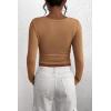 imagePRETTYGARDEN Womens 2026 Fall Long Sleeve Henley T Shirts Button Ribbed Knit Slim Fit Basic Tops Blouse Casual OutfitsLight Camel