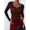 imagePRETTYGARDEN Womens 2026 Fall Long Sleeve Henley T Shirts Button Ribbed Knit Slim Fit Basic Tops Blouse Casual OutfitsSmall Heart