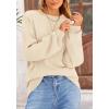 imagePRETTYGARDEN Womens 2026 Fall Sweaters Casual Crew Neck Long Sleeve Pullover Tops Ribbed Knit Loose Fit Winter ClothesBeige