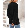 imagePRETTYGARDEN Womens 2026 Fall Sweaters Casual Crew Neck Long Sleeve Pullover Tops Ribbed Knit Loose Fit Winter ClothesBlack