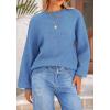 imagePRETTYGARDEN Womens 2026 Fall Sweaters Casual Crew Neck Long Sleeve Pullover Tops Ribbed Knit Loose Fit Winter ClothesBlue
