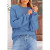 imagePRETTYGARDEN Womens 2026 Fall Sweaters Casual Crew Neck Long Sleeve Pullover Tops Ribbed Knit Loose Fit Winter ClothesBlue