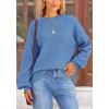 imagePRETTYGARDEN Womens 2026 Fall Sweaters Casual Crew Neck Long Sleeve Pullover Tops Ribbed Knit Loose Fit Winter ClothesBlue