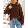imagePRETTYGARDEN Womens 2026 Fall Sweaters Casual Crew Neck Long Sleeve Pullover Tops Ribbed Knit Loose Fit Winter ClothesBrown