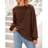 imagePRETTYGARDEN Womens 2026 Fall Sweaters Casual Crew Neck Long Sleeve Pullover Tops Ribbed Knit Loose Fit Winter ClothesBrown