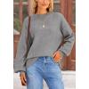 imagePRETTYGARDEN Womens 2026 Fall Sweaters Casual Crew Neck Long Sleeve Pullover Tops Ribbed Knit Loose Fit Winter ClothesGrey