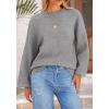 imagePRETTYGARDEN Womens 2026 Fall Sweaters Casual Crew Neck Long Sleeve Pullover Tops Ribbed Knit Loose Fit Winter ClothesGrey