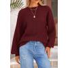 imagePRETTYGARDEN Womens 2026 Fall Sweaters Casual Crew Neck Long Sleeve Pullover Tops Ribbed Knit Loose Fit Winter ClothesWine Red