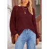 imagePRETTYGARDEN Womens 2026 Fall Sweaters Casual Crew Neck Long Sleeve Pullover Tops Ribbed Knit Loose Fit Winter ClothesWine Red