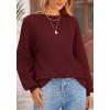 imagePRETTYGARDEN Womens 2026 Fall Sweaters Casual Crew Neck Long Sleeve Pullover Tops Ribbed Knit Loose Fit Winter ClothesWine Red