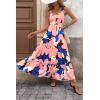 imagePRETTYGARDEN Womens 2026 Summer Floral Maxi Dress Sleeveless Smocked Ruffle Long Flowy Beach Vacation Boho SundressesFloral Coffee Pink