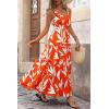 imagePRETTYGARDEN Womens 2026 Summer Floral Maxi Dress Sleeveless Smocked Ruffle Long Flowy Beach Vacation Boho SundressesFloral Orange Beige