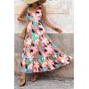 imagePRETTYGARDEN Womens 2026 Summer Floral Maxi Dress Sleeveless Smocked Ruffle Long Flowy Beach Vacation Boho SundressesFloral Orange Pink