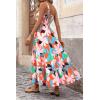 imagePRETTYGARDEN Womens 2026 Summer Floral Maxi Dress Sleeveless Smocked Ruffle Long Flowy Beach Vacation Boho SundressesFloral Orange Pink