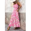 imagePRETTYGARDEN Womens 2026 Summer Floral Maxi Dress Sleeveless Smocked Ruffle Long Flowy Beach Vacation Boho SundressesFloral Pink Beige