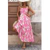 imagePRETTYGARDEN Womens 2026 Summer Floral Maxi Dress Sleeveless Smocked Ruffle Long Flowy Beach Vacation Boho SundressesFloral Pink Beige