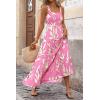 imagePRETTYGARDEN Womens 2026 Summer Floral Maxi Dress Sleeveless Smocked Ruffle Long Flowy Beach Vacation Boho SundressesFloral Pink Beige