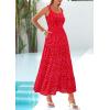 imagePRETTYGARDEN Womens 2026 Summer Floral Maxi Dress Sleeveless Smocked Ruffle Long Flowy Beach Vacation Boho SundressesRed Floral
