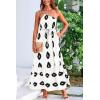 imagePRETTYGARDEN Womens 2026 Summer One Shoulder Maxi Dress Printed Flowy Boho Long Sundresses Spring Beach Vacation ClothesWhite Black Floral