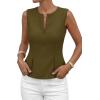 imagePRETTYGARDEN Womens 2026 Summer Vest Tops Business Casual Going Out Outfits Sleeveless Zip Up Dressy Tank Top Suit WaistcoatArmy Green
