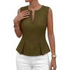 imagePRETTYGARDEN Womens 2026 Summer Vest Tops Business Casual Going Out Outfits Sleeveless Zip Up Dressy Tank Top Suit WaistcoatArmy Green